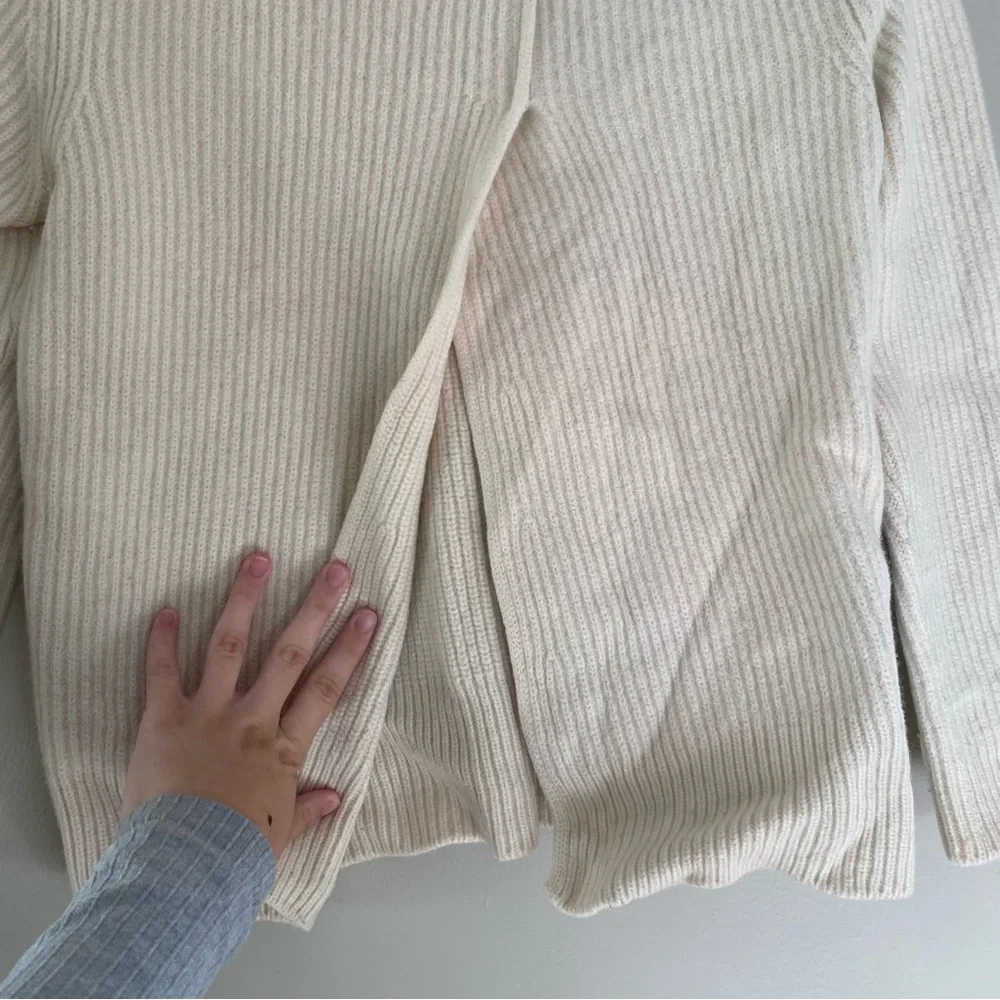 CUYANA Ribbed Open Back Sweater in Cream Size Small - Picture 5 of 8